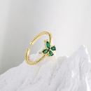 Aogu Ins Fashion Simple Hand Jewelry SpecialInterest Design Copper Plating 18K Gold Green Zircon Ring Female CrossBorder Hot Productpicture8