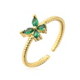 Aogu Ins Fashion Simple Hand Jewelry SpecialInterest Design Copper Plating 18K Gold Green Zircon Ring Female CrossBorder Hot Productpicture11