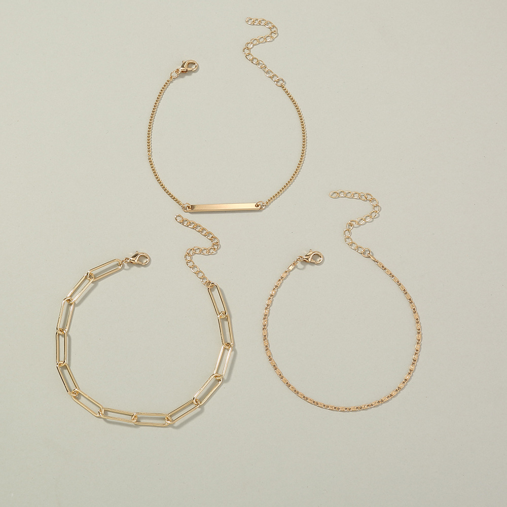 Simple Style Geometric Alloy Plating Bracelets 3 Piecespicture4