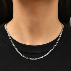 Klassische Mode Einfache silbrig Unisex edelstahl Halskette