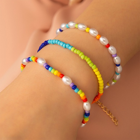 Women'S Fashion Beach Geometric Pearl Resin Beads Bracelets's discount tags