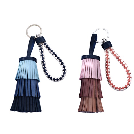 Simple Style Color Block Pu Leather Tassel Keychain 1 Piece's discount tags