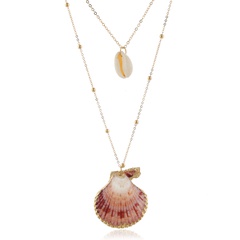new Fashion golden pendant Sea Shell Double Layer alloy Necklace