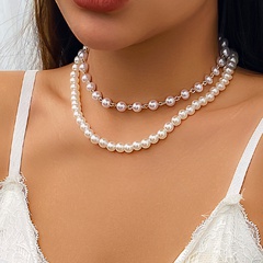 Frau Vintage-Stil Einfarbig Imitation perlen Halskette Perlen Künstliche Perlen 1 Stück