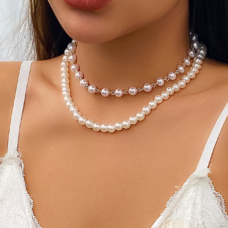 Frau Vintage-Stil Einfarbig Imitation perlen Halskette Perlen Künstliche Perlen 1 Stück's discount tags