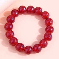 Mode Simple Rouge élastique grand verre Perles Bracelet