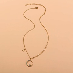 Simple Style Star Moon Alloy Inlay Rhinestone Necklace