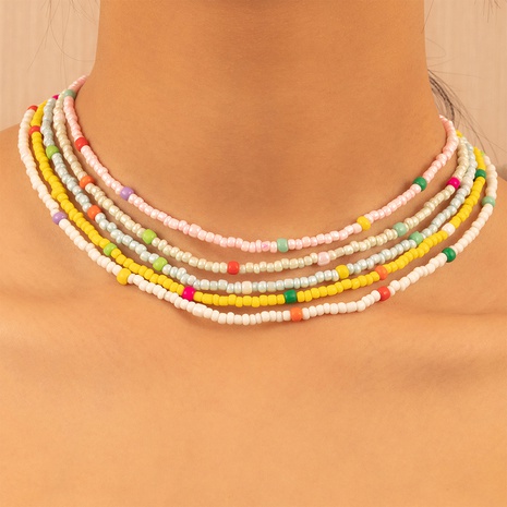 Strand Geometrisch Glas Perlen Halskette's discount tags