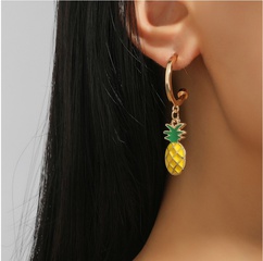 New Creative Fashion Fruit Shape Pineapple Drop Oil Pendant Alloy Earrings