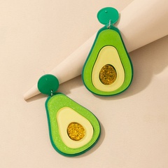 Cute Alloy Avocado Earrings Shopping Drop Earrings