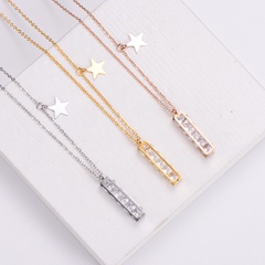 Women'S Simple Style Star Stainless Steel Rhinestone Pendant Necklace Plating Inlay Stainless Steel Necklaces
