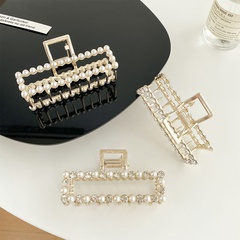 Fashion New Metal Large Inlay Pearl Barrettes Hair Accessories