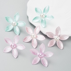 Creative Colorful Pink Green Flower Shaped Alloy Earrings