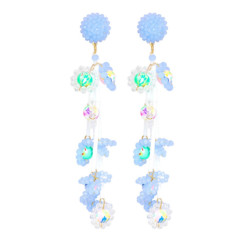 Neue Mode Kreative Blume Micro Glas Kristall Handgemachte Perlen Legierung Ohrringe