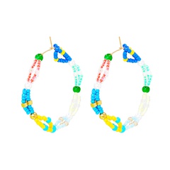 Fashion Creative Colorful Geometric Bead Pearl Bohemian Alloy Earrings