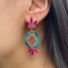 Women'S Retro Ethnic Style Bohemian Geometric Water Drop Alloy Earrings Diamond Artificial Gemstones Drop Earrings