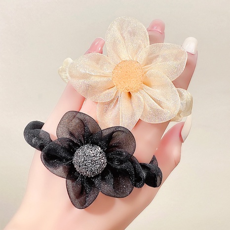 Fashion New Flower Shaped Cute Sweet Five Petal Flower Rhinestone Hair Ring's discount tags