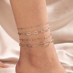 Simple Style Alloy Chain Printing Anklet Daily