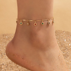 Fashion Alloy Tassel Flowers Anklet Daily