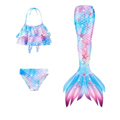 Meerjungfrau Schwanz Kleidung Kinder Mädchen Split Schwimmen Bikini Drei-Stück Anzug