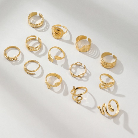 Moda Simple chapado en oro geométrico abierto Ajustable titanio acero anillo's discount tags