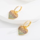 Rabbit shape Inlaid Colorful Crystals Drip Glazed HeartShaped Rabbit Mixed Color Earringspicture6