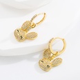Rabbit shape Inlaid Colorful Crystals Drip Glazed HeartShaped Rabbit Mixed Color Earringspicture8
