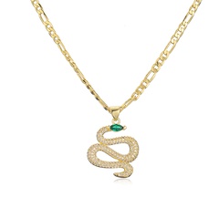 Fashion Copper Snake Necklace Daily Inlaid zircon Zircon Copper Necklaces