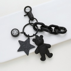 Fashion Cute Bell Bear Heart Acrylic Keychain Pendant Bag Ornaments Wholesale