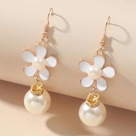 Women'S Fashion Flowers Alloy Earrings Inlaid Pearls Artificial Pearl Earrings's discount tags