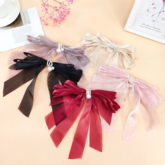 Women'S Simple Style Bow Knot Cloth Hair Accessories Pearl Hair Clip