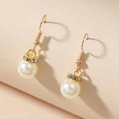 Women'S Fashion Pearl Imitation pearl Earrings Diamond Artificial Rhinestones Earrings