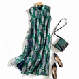 casual Summer Cotton and Linen Sleeveless fish print side laceup loose Dresspicture10