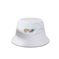 Fashion Cute Letter Love Solid Color White Wide Brim Bucket Hat