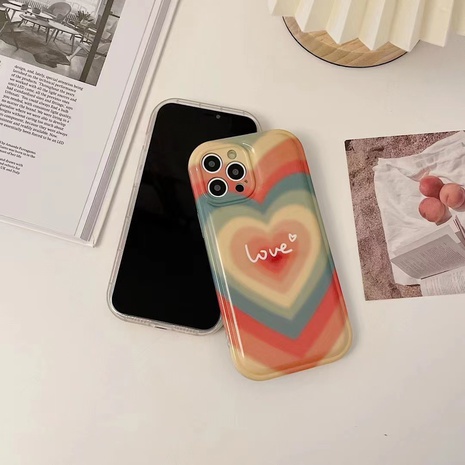Einfache Mode Regenbogen Gradienten Herz Iphone13promax Telefon Fall's discount tags
