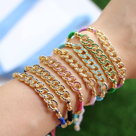 Women'S Fashion Geometric Copper Bracelets Plating Zircon 1 Piece's discount tags