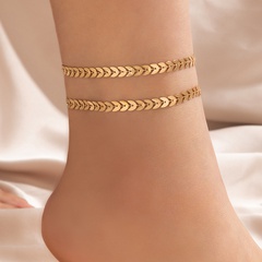Fashion Simple Style Alloy Geometric Pattern Anklet Daily Unset 1 Piece