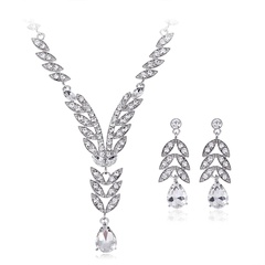 Women'S Glam Formal Geometric Alloy Earrings Necklace Jewelry Set Diamond Rhinestone Jewelry Sets