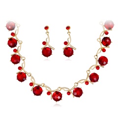 Women'S Glam Basic Geometric Alloy Earrings Necklace Jewelry Set Diamond Rhinestone Jewelry Sets