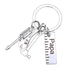 Father's Day Gift Letter Grandpa Papa Dad Caliper Tool Stainless Steel Key Ring