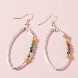 Bohemian Oval Alloy Plating Natural Stone Earrings 1 Piecepicture7