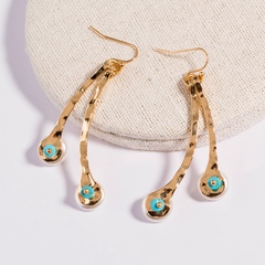 Vintage Style Geometric Alloy Plating Turquoise Drop Earrings 1 Piece