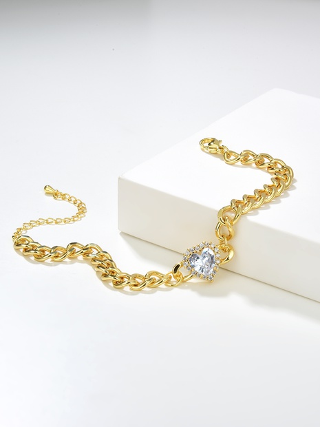 Luxury Heart shape Copper Inlay Zircon Bracelets's discount tags