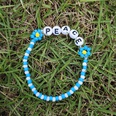 Neue Stil Sommer Blau Daisy Blume Brief Handgemachten Perlen halskette armbandpicture14