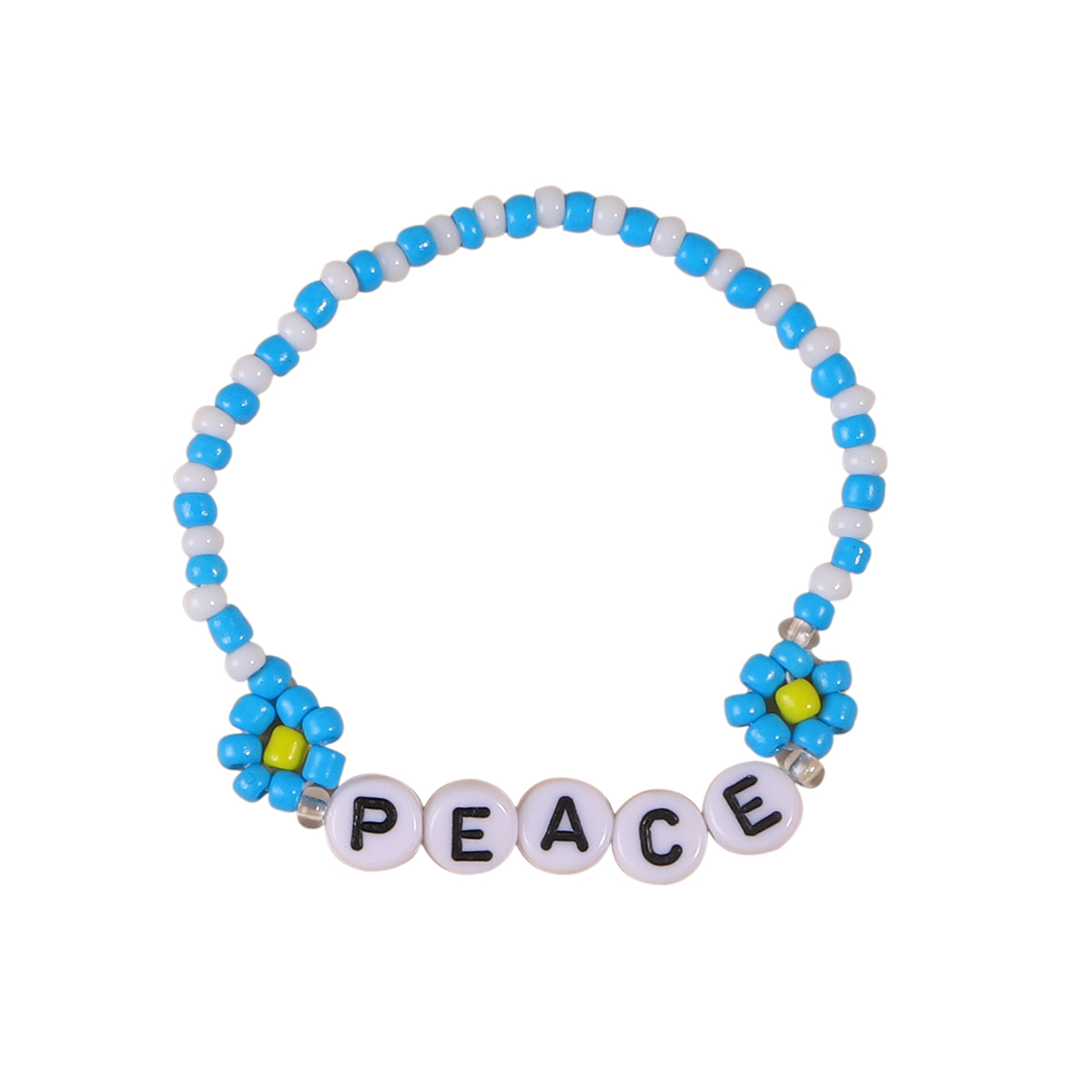 Neue Stil Sommer Blau Daisy Blume Brief Handgemachten Perlen halskette armbandpicture3