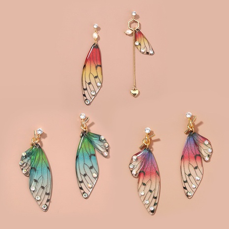 Bohemian Wings Butterfly Resin Artificial Rhinestones Earrings 1 Pair's discount tags