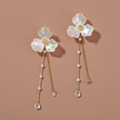 Fashion Flower Imitation Pearl Resin Earrings 1 Pair