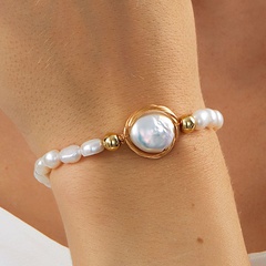 Unisex Simple Style Irregular Copper Pearl Bracelets Beaded Plating Inlaid Pearls Copper Bracelets