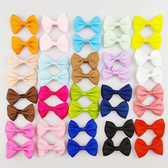 Girl'S Cute Sweet Solid Color Bow Knot Polyester Hair Accessories Hair Clip 1 Set