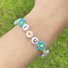 Neue Stil Sommer Candy Farbe Buchstaben Obst Herz Blumen Perlen Halskette Armband